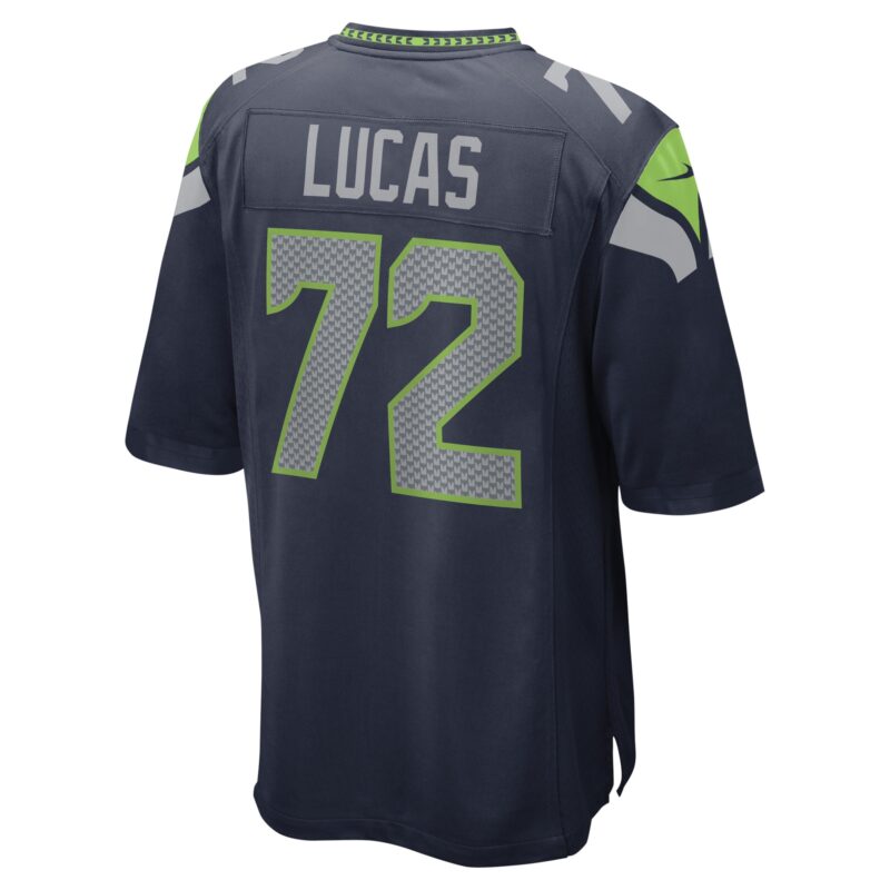 Abraham Lucas Seattle Seahawks Game Player Jersey - College Navy - Image 3