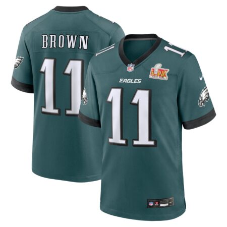 A.J. Brown Philadelphia Eagles Super Bowl LIX Game Player Jersey - Midnight Green