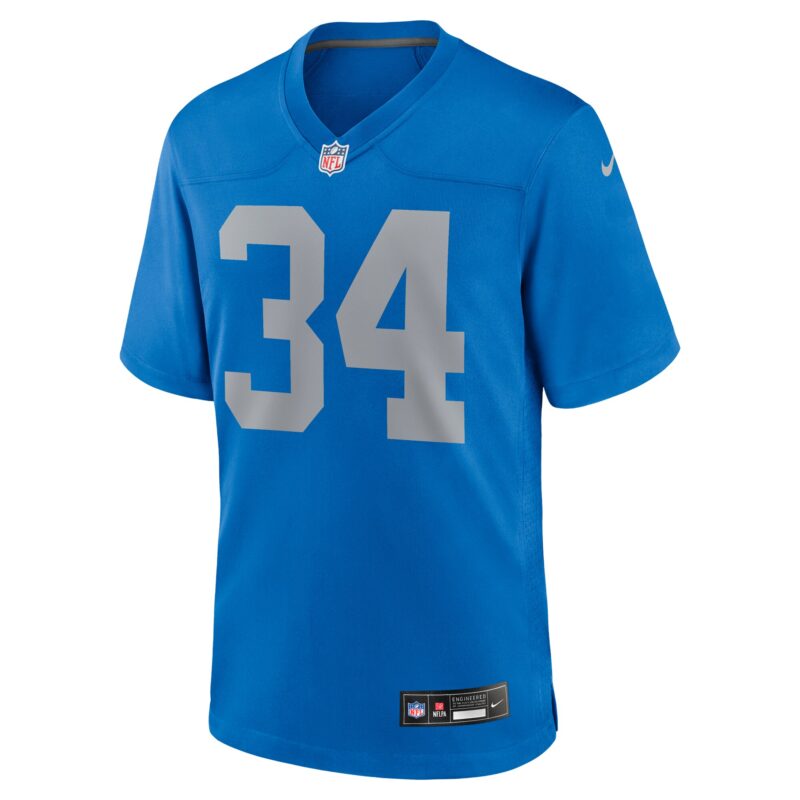 Alex Anzalone Detroit Lions Alternate Game Jersey - Blue - Image 2