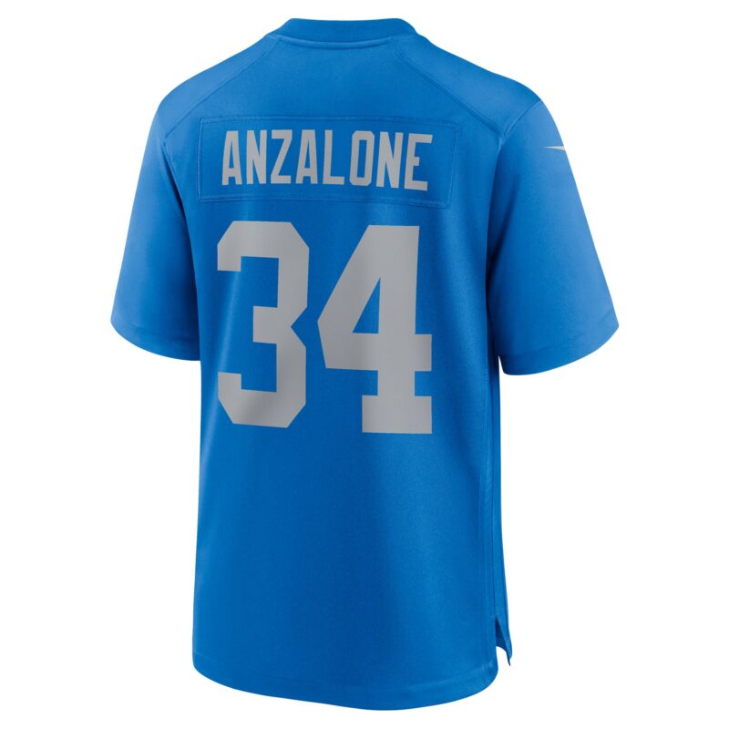 Alex Anzalone Detroit Lions Alternate Game Jersey - Blue - Image 3