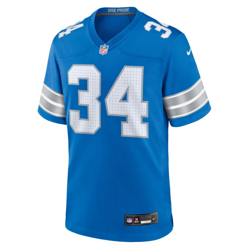Alex Anzalone Detroit Lions Game Jersey - Blue - Image 2