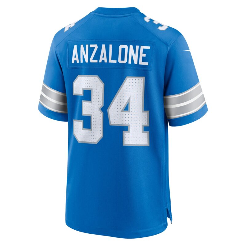 Alex Anzalone Detroit Lions Game Jersey - Blue - Image 3