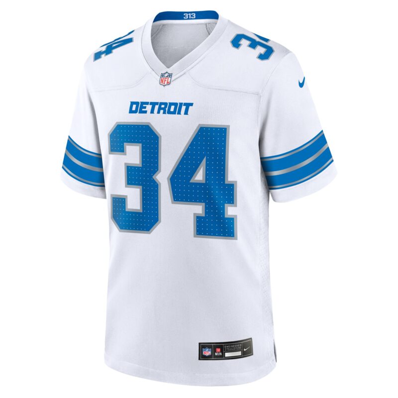 Alex Anzalone Detroit Lions White Game Jersey - White - Image 2