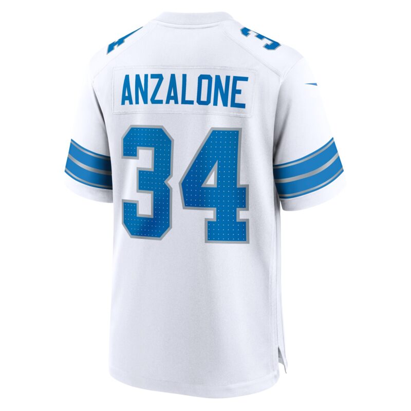 Alex Anzalone Detroit Lions White Game Jersey - White - Image 3