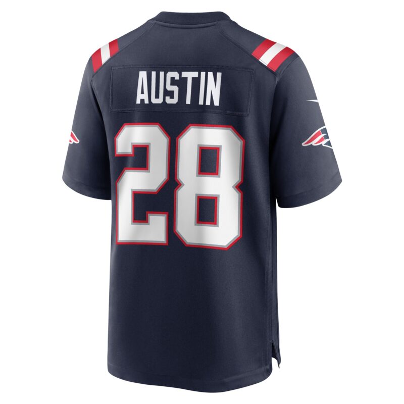 Alex Austin New England Patriots Game Jersey - Navy - Image 3
