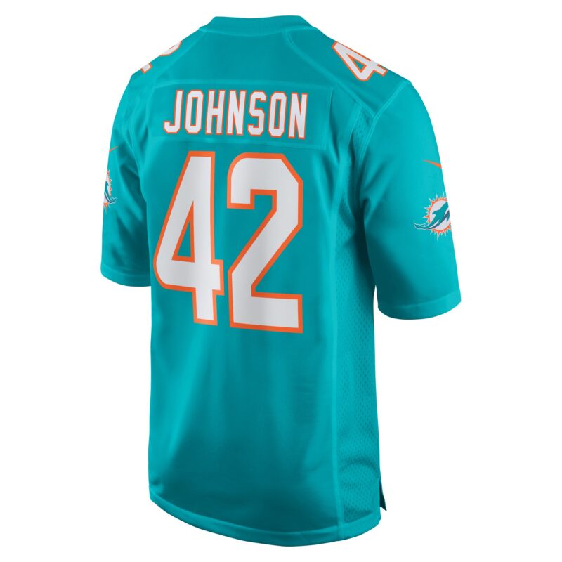 Alexander Johnson Miami Dolphins Game Jersey - Aqua - Image 3