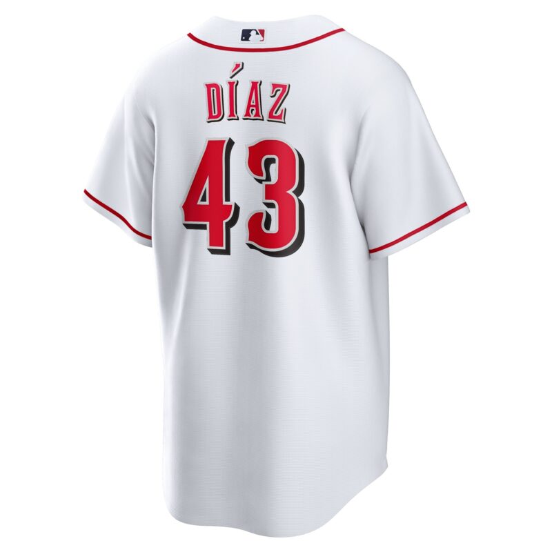 Alexis Diaz Cincinnati Reds Home Jersey - White - Image 3