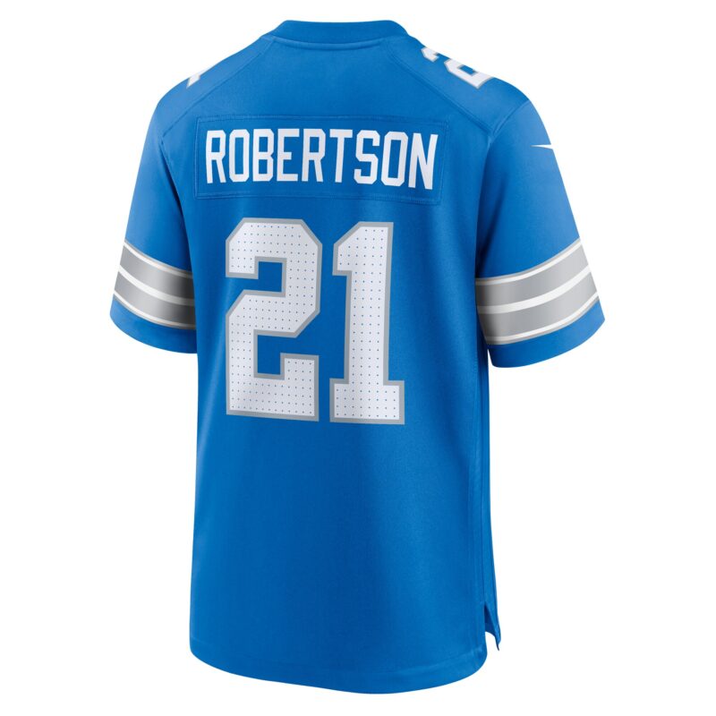 Amik Robertson Detroit Lions Game Jersey - Blue - Image 3