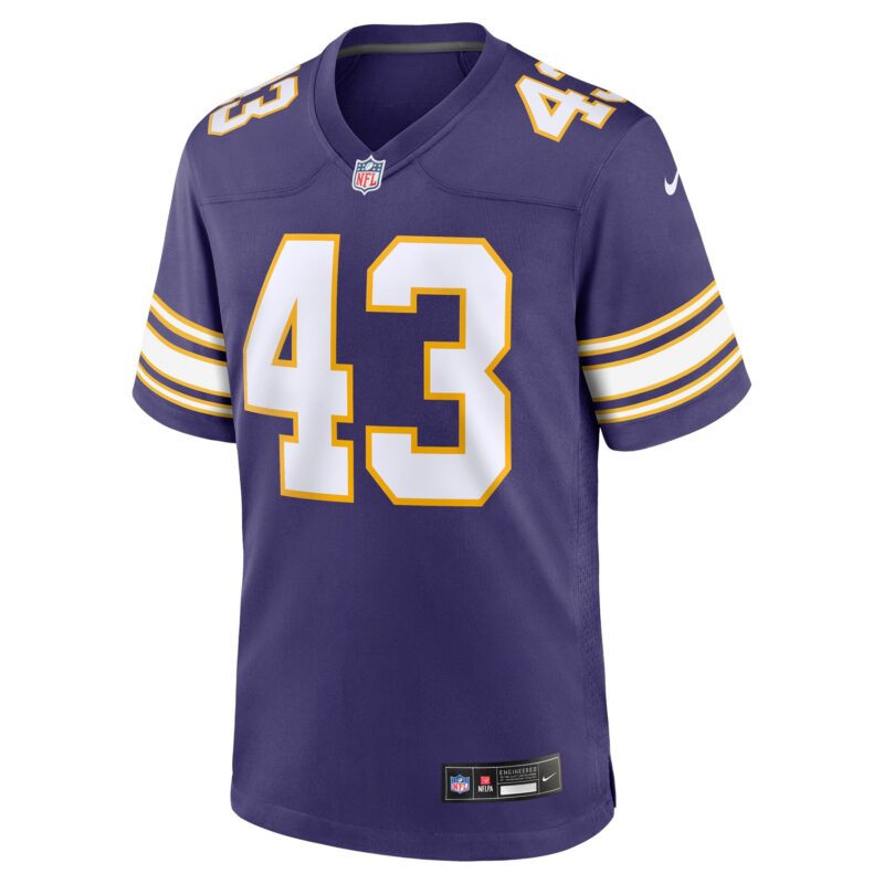 Andrew Van Ginkel Minnesota Vikings Alternate Game Jersey - Purple - Image 2