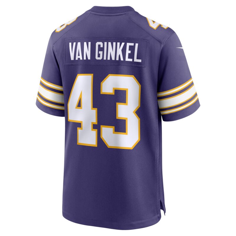 Andrew Van Ginkel Minnesota Vikings Alternate Game Jersey - Purple - Image 3