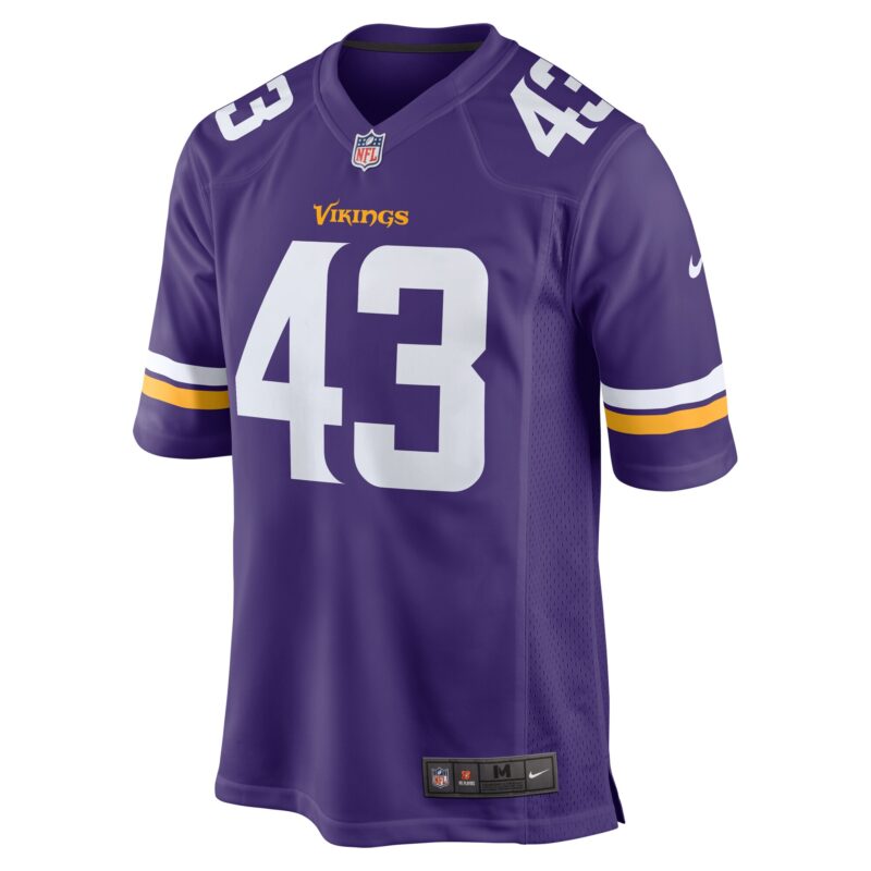 Andrew Van Ginkel Minnesota Vikings Team Game Jersey - Purple - Image 2