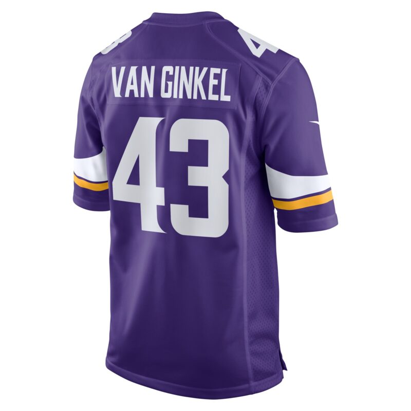Andrew Van Ginkel Minnesota Vikings Team Game Jersey - Purple - Image 3