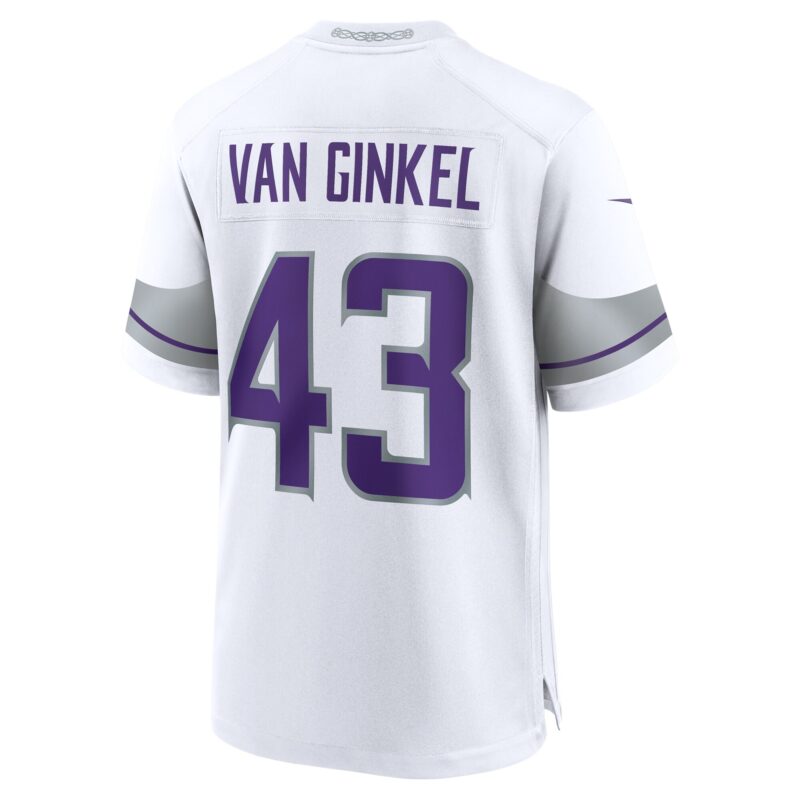 Andrew Van Ginkel Minnesota Vikings Alternate Game Jersey - White - Image 3