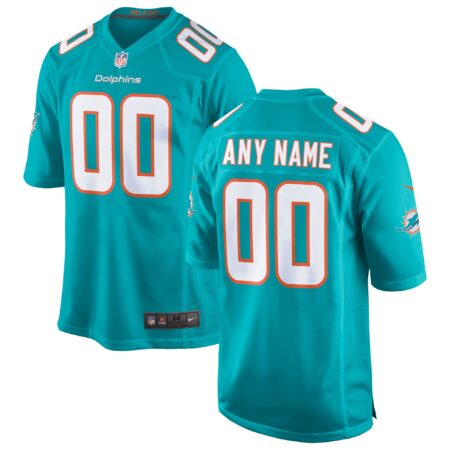 Miami Dolphins Custom Game Jersey - Aqua