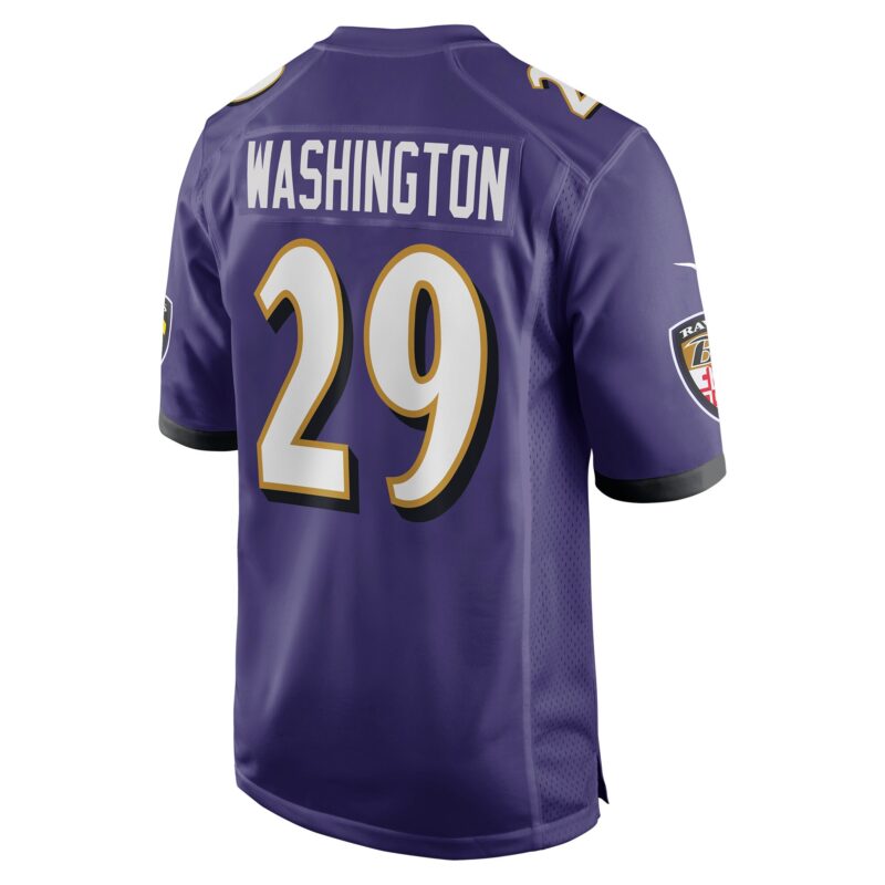 Ar'Darius Washington Baltimore Ravens Player Game Jersey - Purple - Image 3
