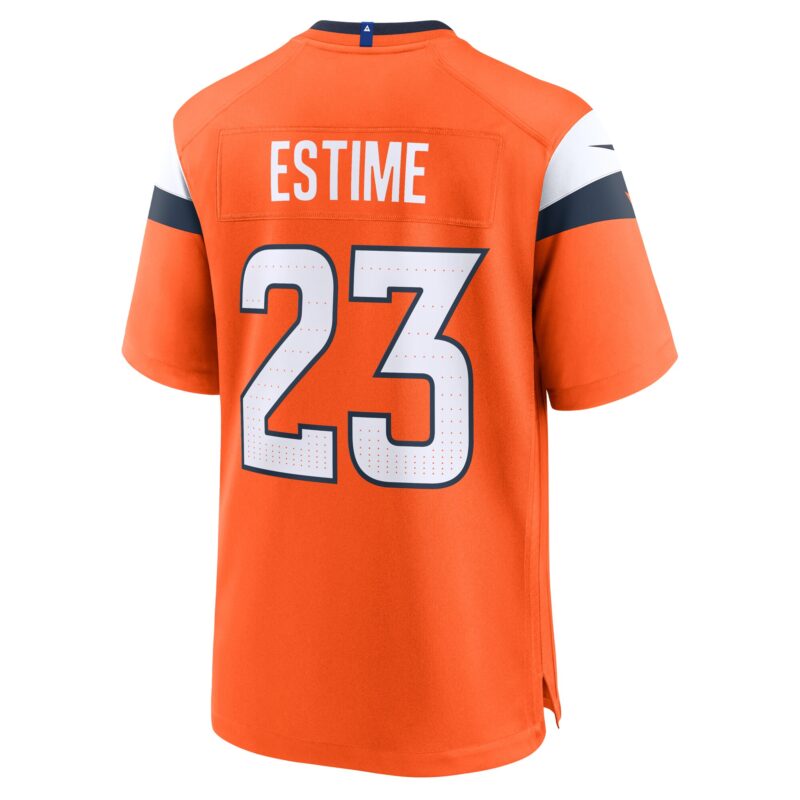 Audric Estime Denver Broncos Team Game Jersey - Orange - Image 3