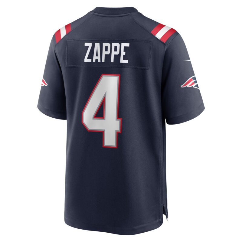 Bailey Zappe New England Patriots Game Player Jersey - Navy - Image 3