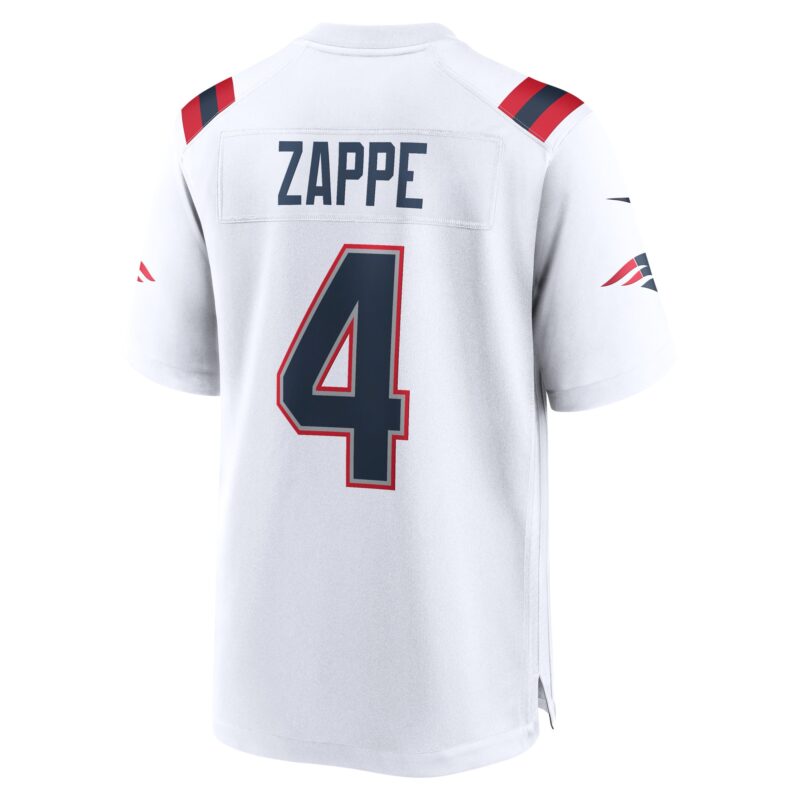 Bailey Zappe New England Patriots Game Player Jersey - White - Image 3