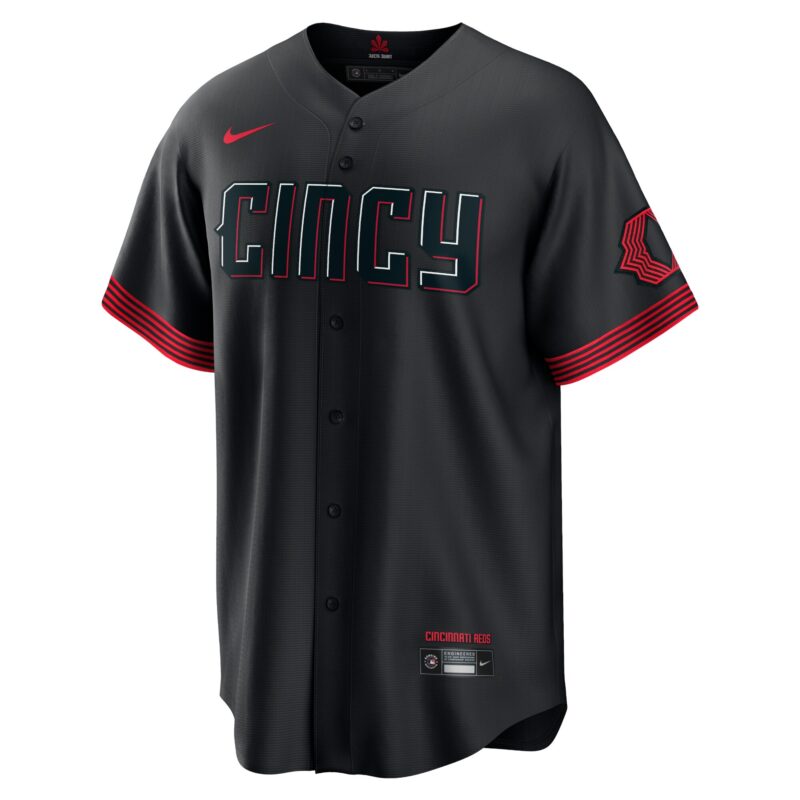 Barry Larkin Cincinnati Reds City Connect Player Jersey - Black - Image 2