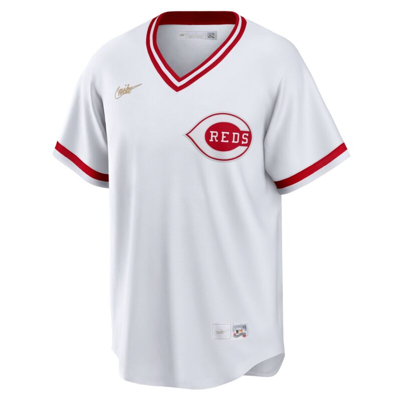 Barry Larkin Cincinnati Reds Home Cooperstown Collection Player Jersey - White - Image 2