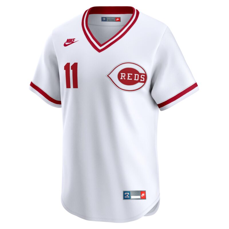 Barry Larkin Cincinnati Reds Throwback Cooperstown Collection Limited Jersey - White - Image 2