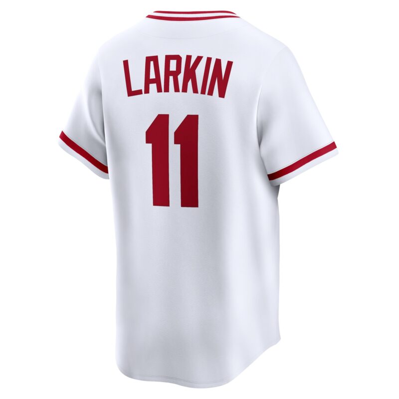 Barry Larkin Cincinnati Reds Throwback Cooperstown Collection Limited Jersey - White - Image 3