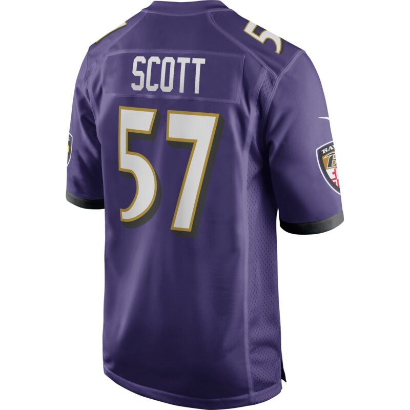 Bart Scott Baltimore Ravens Game Retired Player Jersey - Purple - Image 3