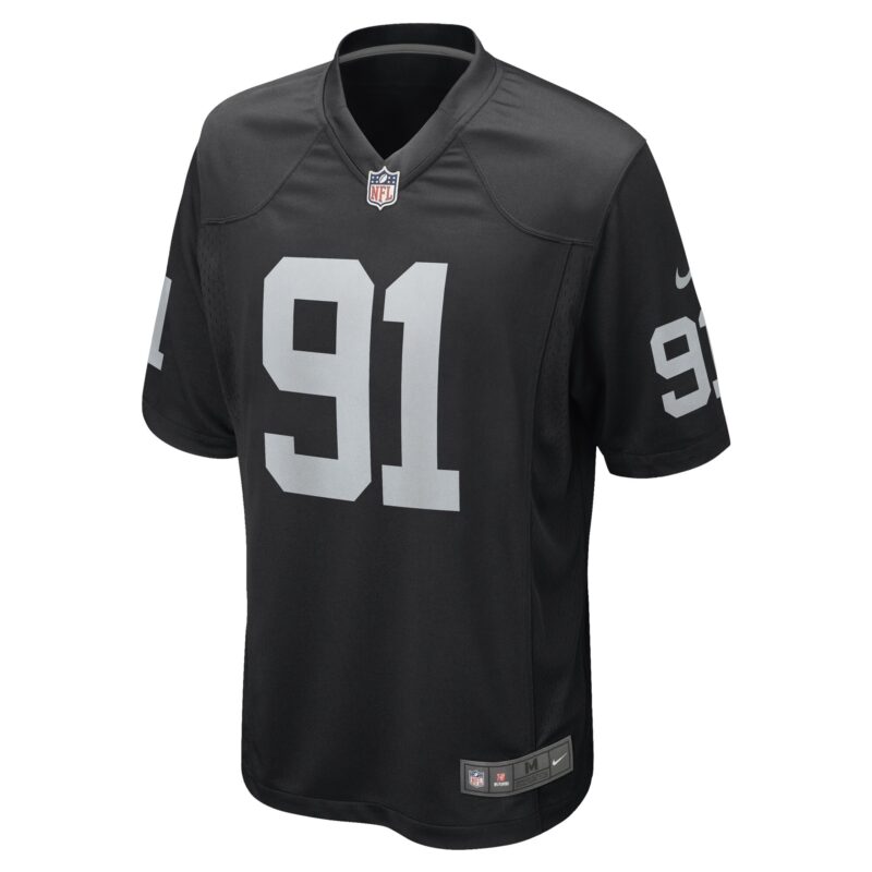 Bilal Nichols Las Vegas Raiders Game Player Jersey - Black - Image 2