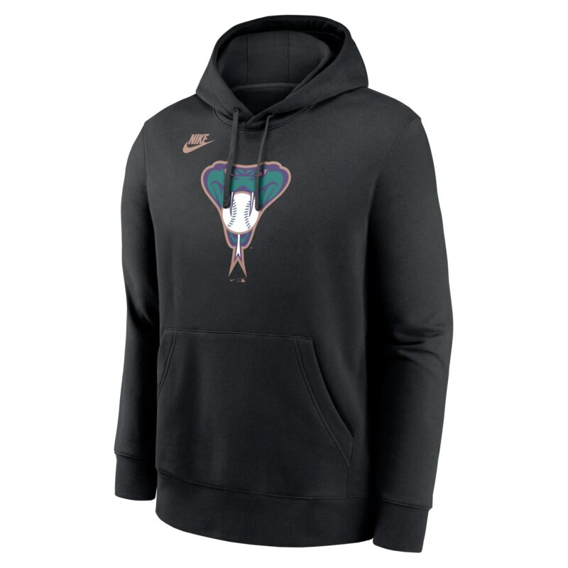 Arizona Diamondbacks Cooperstown Collection Logo Club Pullover Hoodie - Black - Image 2