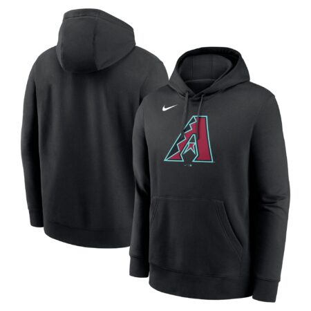 Arizona Diamondbacks Logo Club Fleece Pullover Hoodie - Black