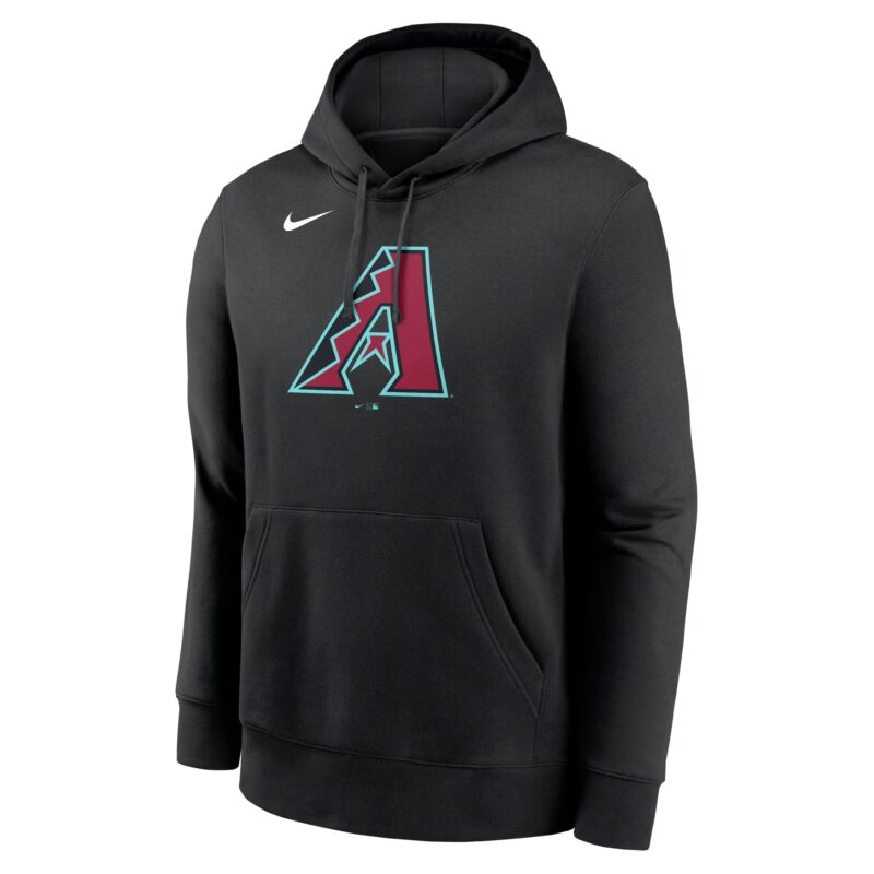 Arizona Diamondbacks Logo Club Fleece Pullover Hoodie - Black - Image 2