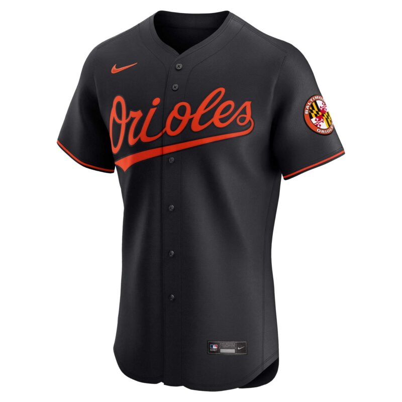 Baltimore Orioles Alternate Vapor Premier Elite Patch Jersey - Black - Image 2