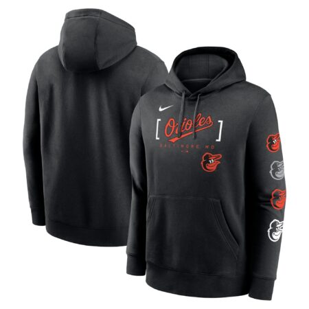 Baltimore Orioles Club Stack Pullover Hoodie - Black