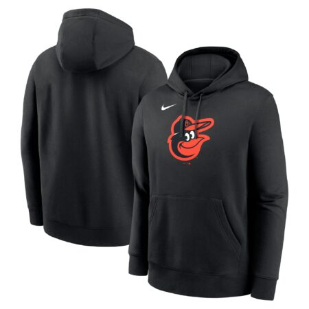 Baltimore Orioles Logo Club Fleece Pullover Hoodie - Black