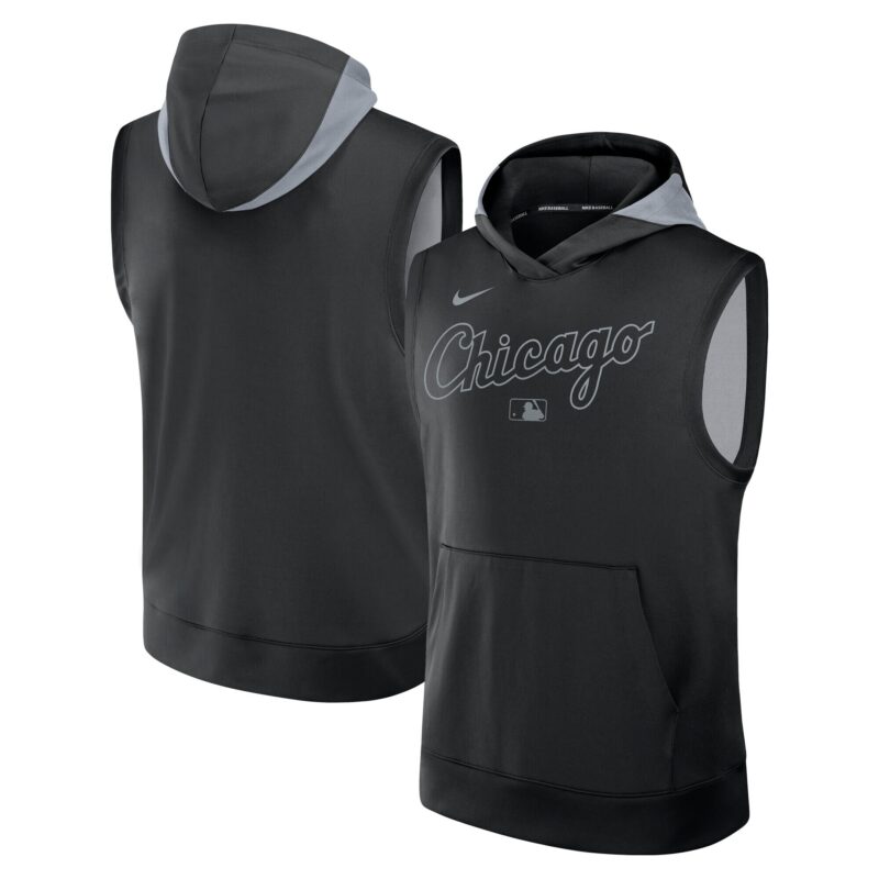 Chicago White Sox Collection Performance Sleeveless Pullover Hoodie - Black