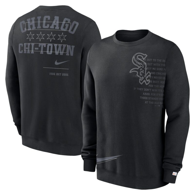 Chicago White Sox Statement Ball Game Fleece Pullover Sweatshirt - Black