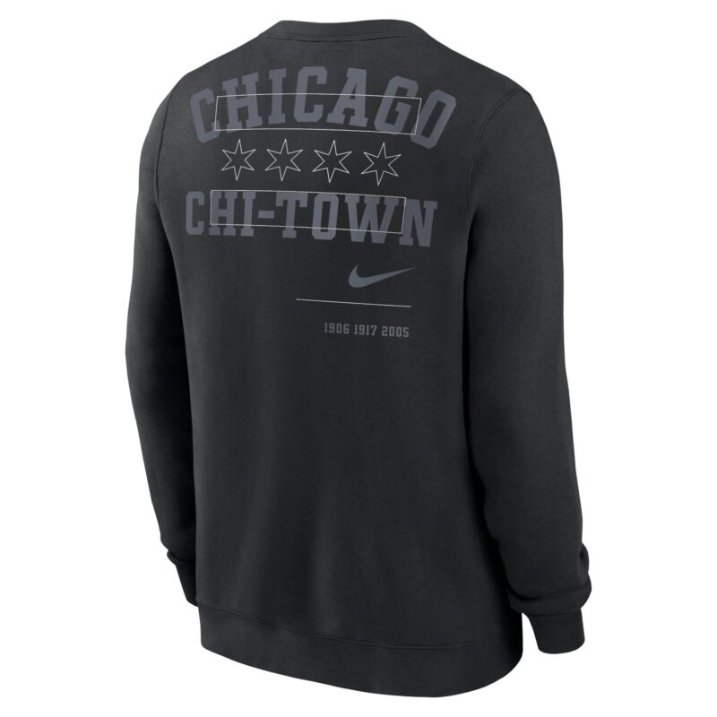 Chicago White Sox Statement Ball Game Fleece Pullover Sweatshirt - Black - Image 3