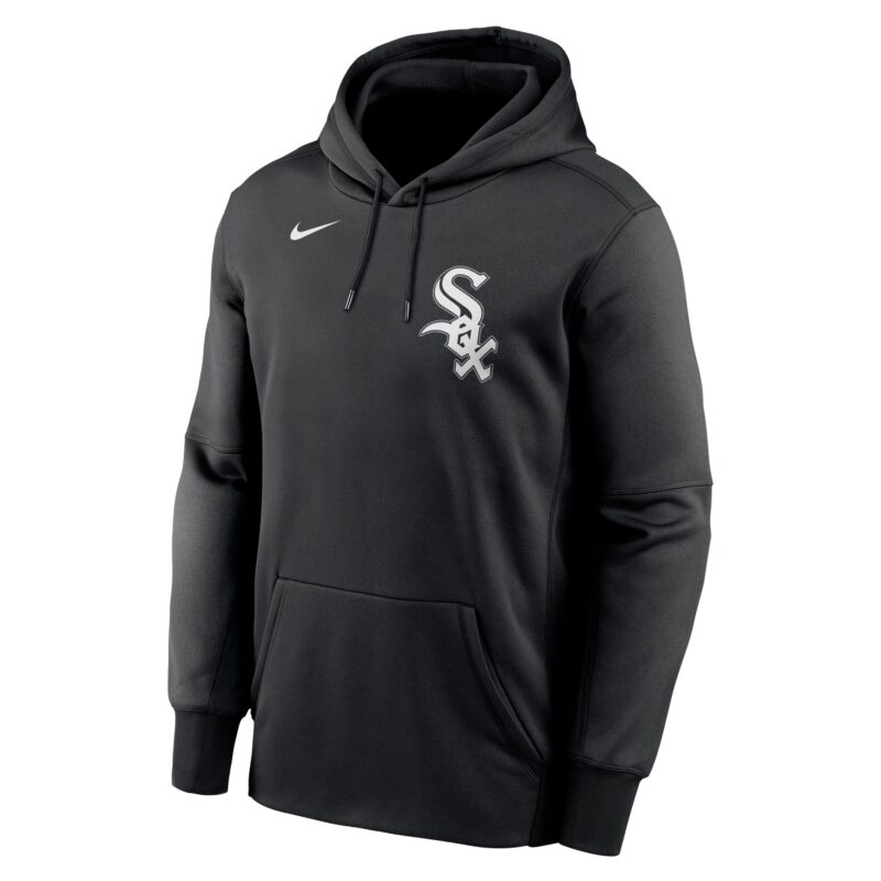 Chicago White Sox Wordmark Therma Performance Pullover Hoodie - Black - Image 2