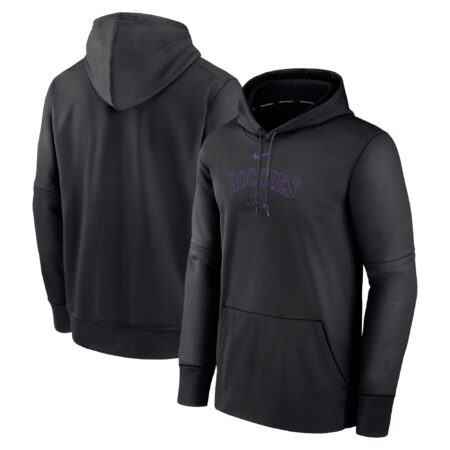 Colorado Rockies Collection Practice Performance Pullover Hoodie - Black