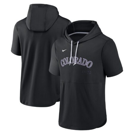 Colorado Rockies Springer Short Sleeve Team Pullover Hoodie - Black