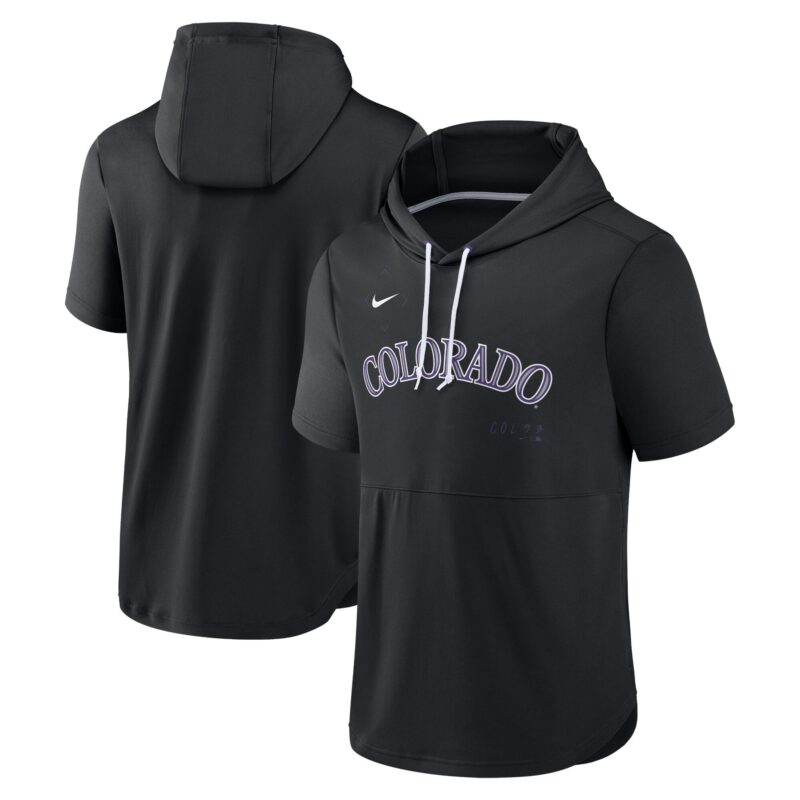 Colorado Rockies Springer Short Sleeve Team Pullover Hoodie - Black