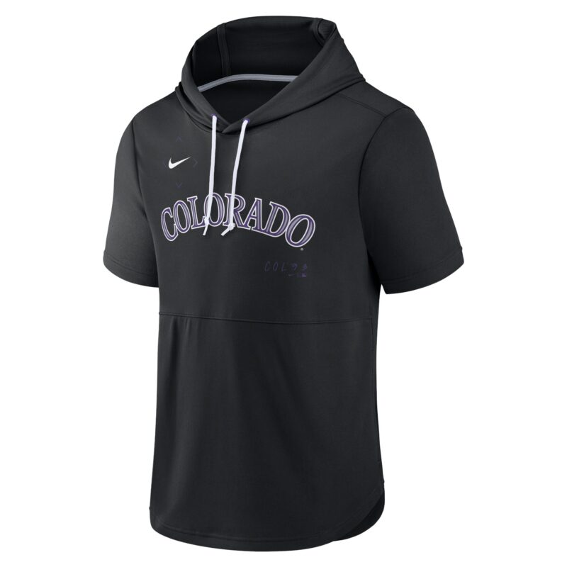 Colorado Rockies Springer Short Sleeve Team Pullover Hoodie - Black - Image 2