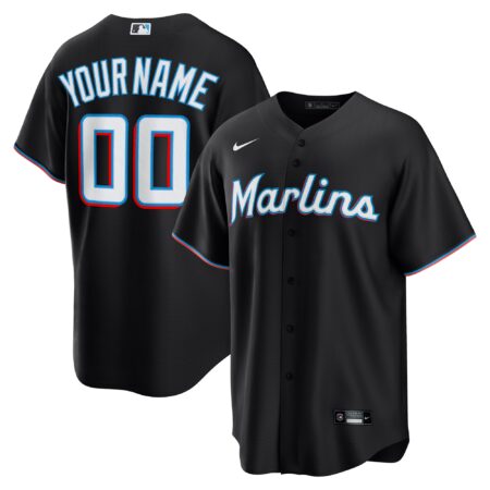Miami Marlins Alternate Custom 2.0 Jersey - Black