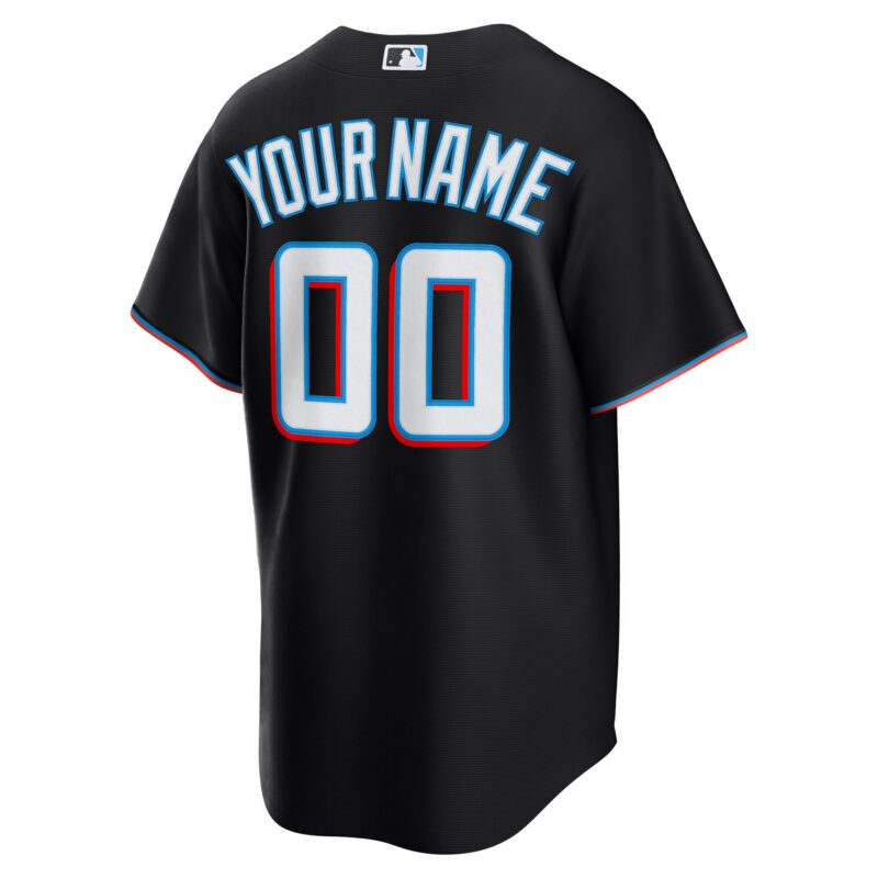 Miami Marlins Alternate Custom 2.0 Jersey - Black - Image 3