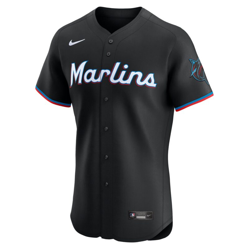 Miami Marlins Alternate Elite Jersey - Black - Image 2