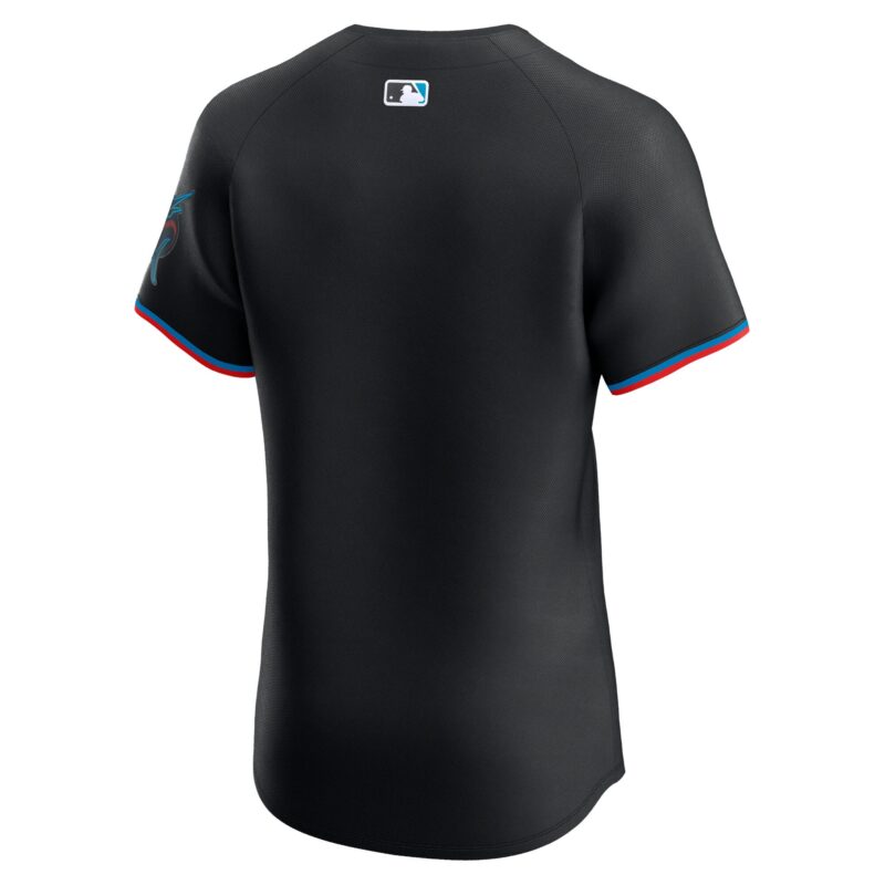 Miami Marlins Alternate Vapor Premier Elite Patch Jersey - Black - Image 3