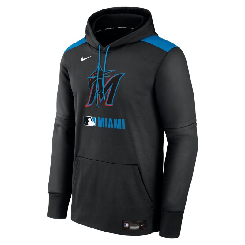 Miami Marlins Collection Performance Pullover Hoodie - Black - Image 2