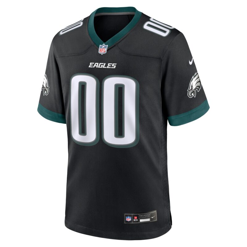 Philadelphia Eagles Alternate Custom Game Jersey - Black - Image 2