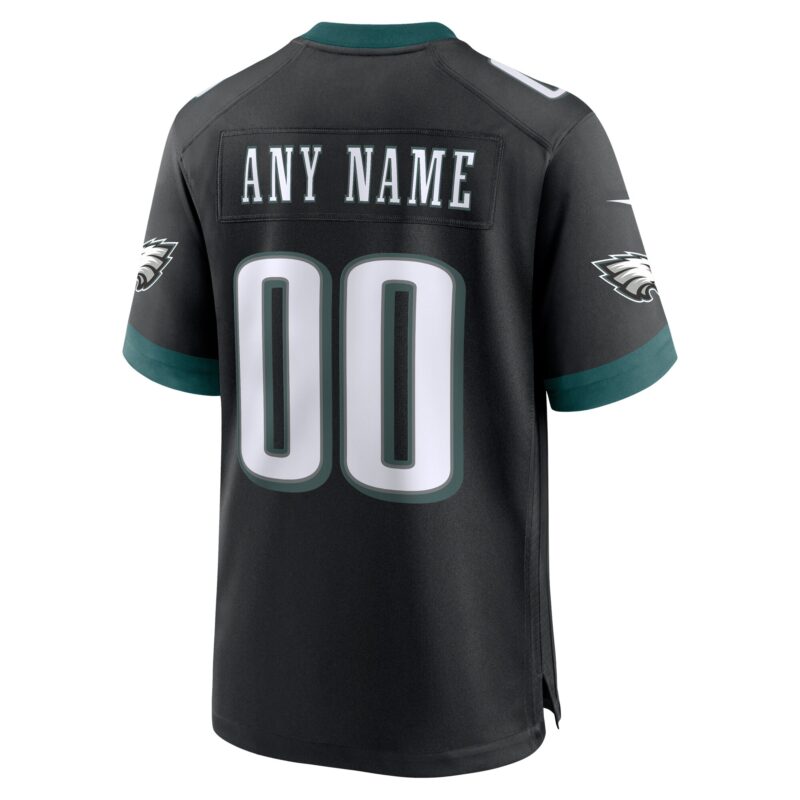 Philadelphia Eagles Alternate Custom Game Jersey - Black - Image 3