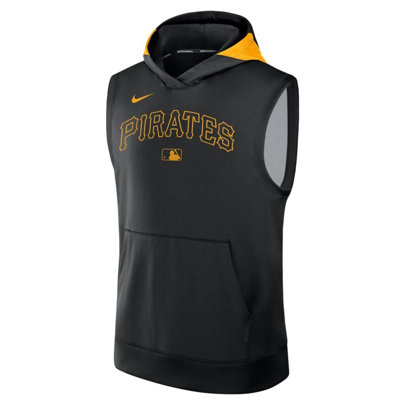 Pittsburgh Pirates Collection Performance Sleeveless Pullover Hoodie - Black - Image 2
